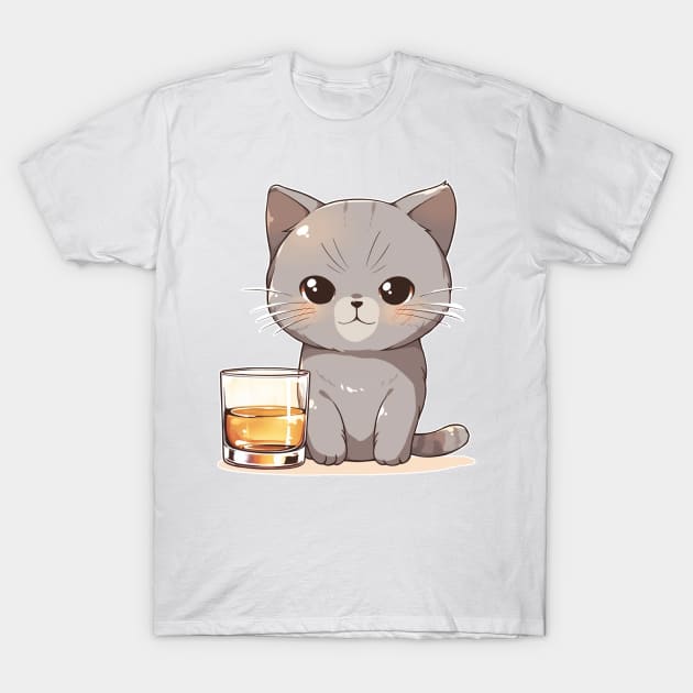 Cat Whiskey Lover T-Shirt by Underground Cargo